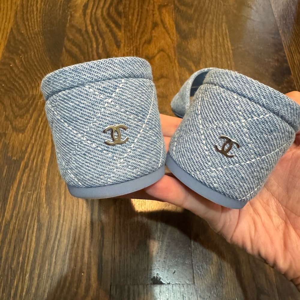CHANEL Blue Quilted Sandals - Picture 4 of 10